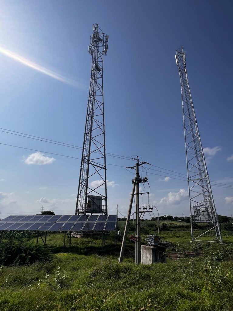 Solar powered telecom tower