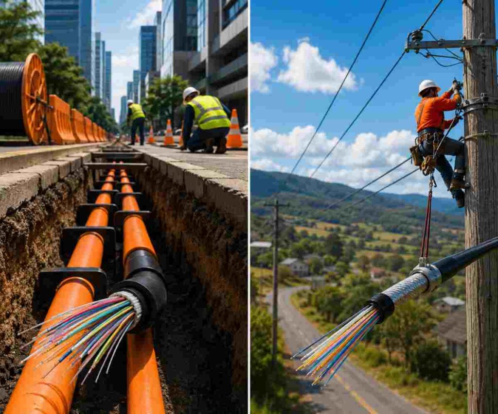 Underground vs Aerial Fiber Networks